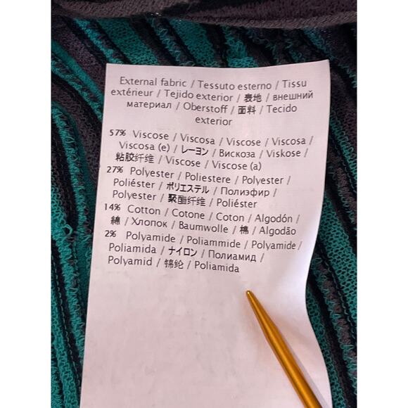 Missoni Black Gray Green Crew Neck Sleeveless Striped Knit Top Size 6 - Picture 9 of 12